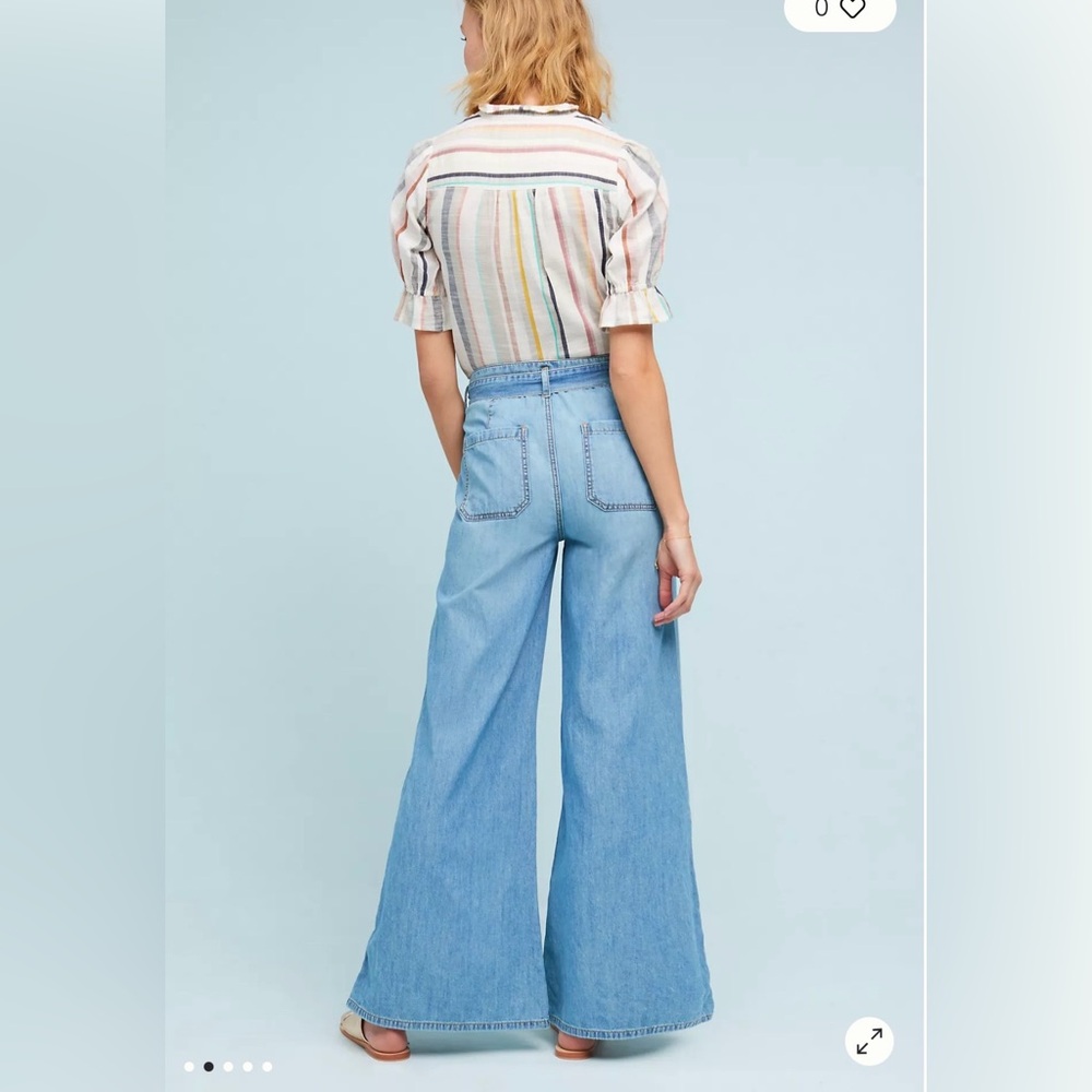 Anthropologie Light Blue Wide-Leg Jeans - Picture 2 of 8